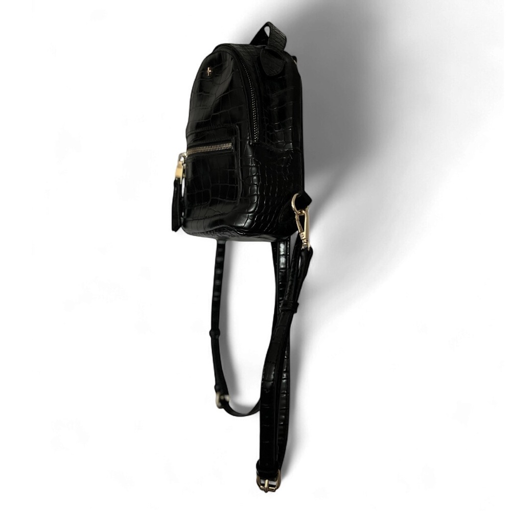 Peta + Jain Black Minimalist Vegan Leather Backpack - Picture 2 of 3